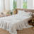 MooMee Striped Sheet Set 100% Washed Cotton Linen Like Textured Breathable Lightweight-120795469-118739905
