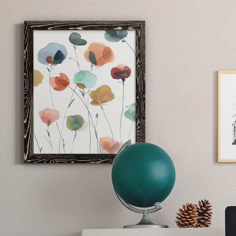 «Lollipop Garden II», peinture sur toile encadrée, Cadre noir, H 24 po x l 18 po x P 1,5 po