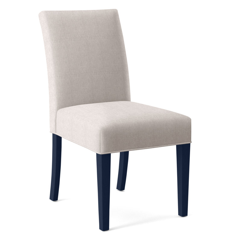 Manhattan Upholstered Dining Chair, White Sugar Performance; 0863-91, Greystone Finish