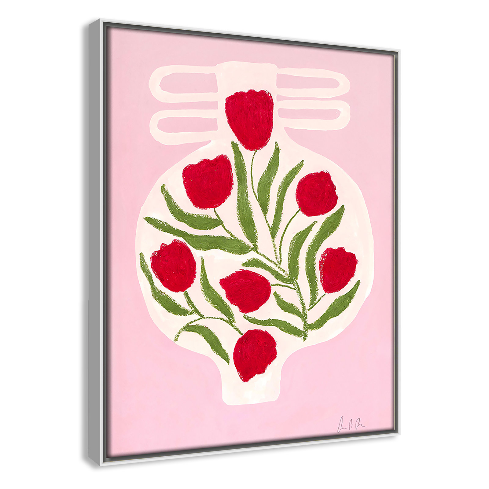 Vase No. 02 Print by Camilla Bergqvist, 15.5" H x 12.5" W, White