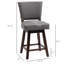 2 comptoirs, gris, siège de 26,5 po, aspect de siège pivotant, repose-pieds, repose-pieds, pour la cuisine et la salle à manger, fabrication en bois d'hévéa, tabourets de bar 2 coussins confortables, gris. Siège de 26,5 po de hauteur.