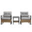 Ensemble de chaises berçantes d'extérieur en osier 3 pièces avec coussins et table d'appoint