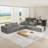 Modern Upholstered Boneless Sectional Sofa Couch Set,Modular 132" L Shaped Sectional Living Room Sofa Set With 6 Pillows,Free Combination Sofa Couch for Living Room,Bedroom-1972580698