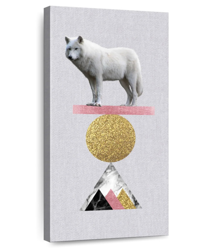 Balancing Wolf, 54" H x 27" W