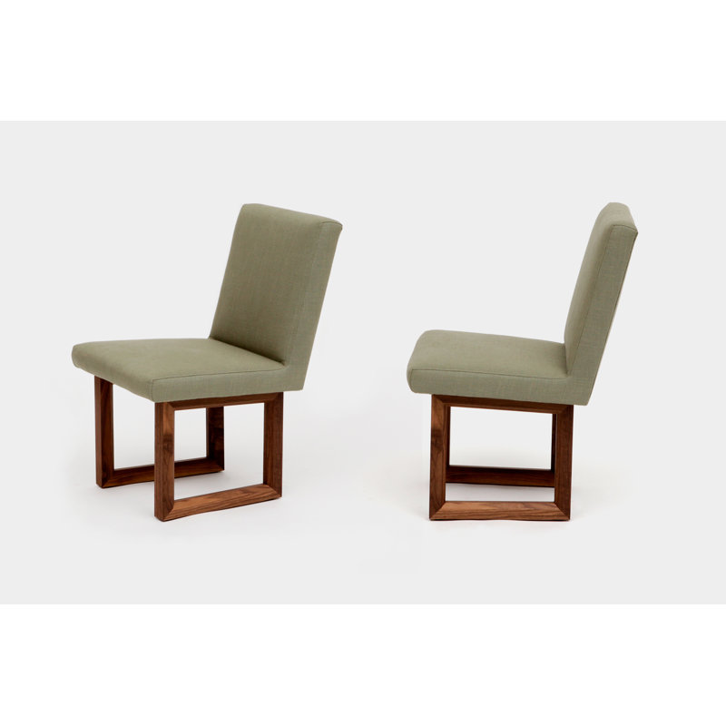 C2 W Upholstered Dining Chair, Moss Linen Blend