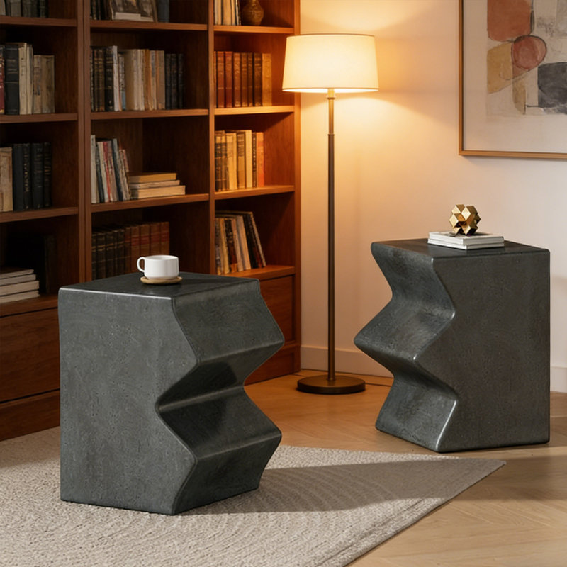 Haven Modern MGO Rectangular Side Table, Gray
