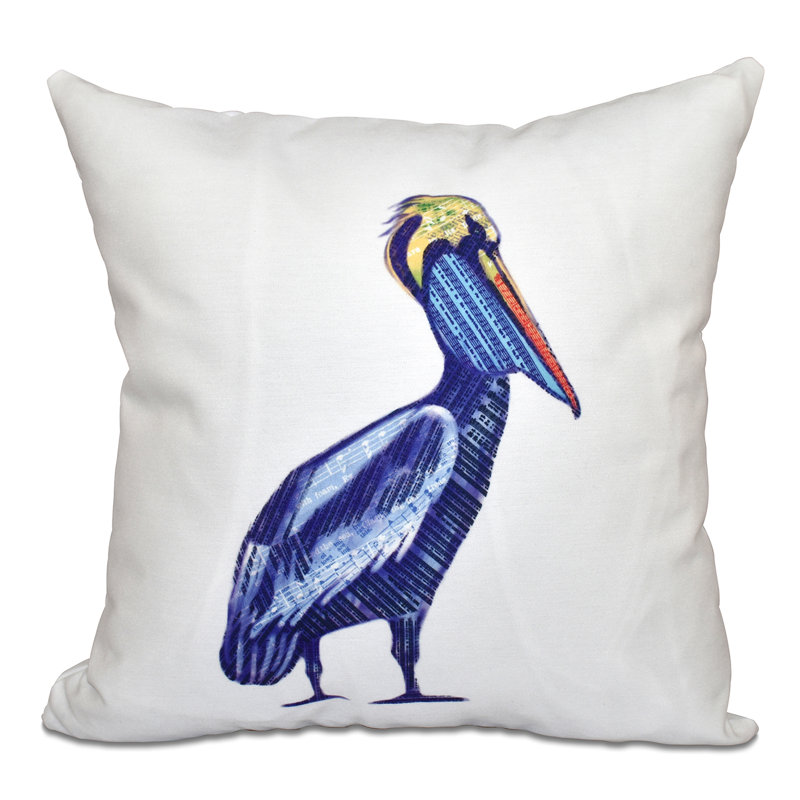 Beach Vacation Outdoor Reversible Throw Pillow, White, 16"x16"