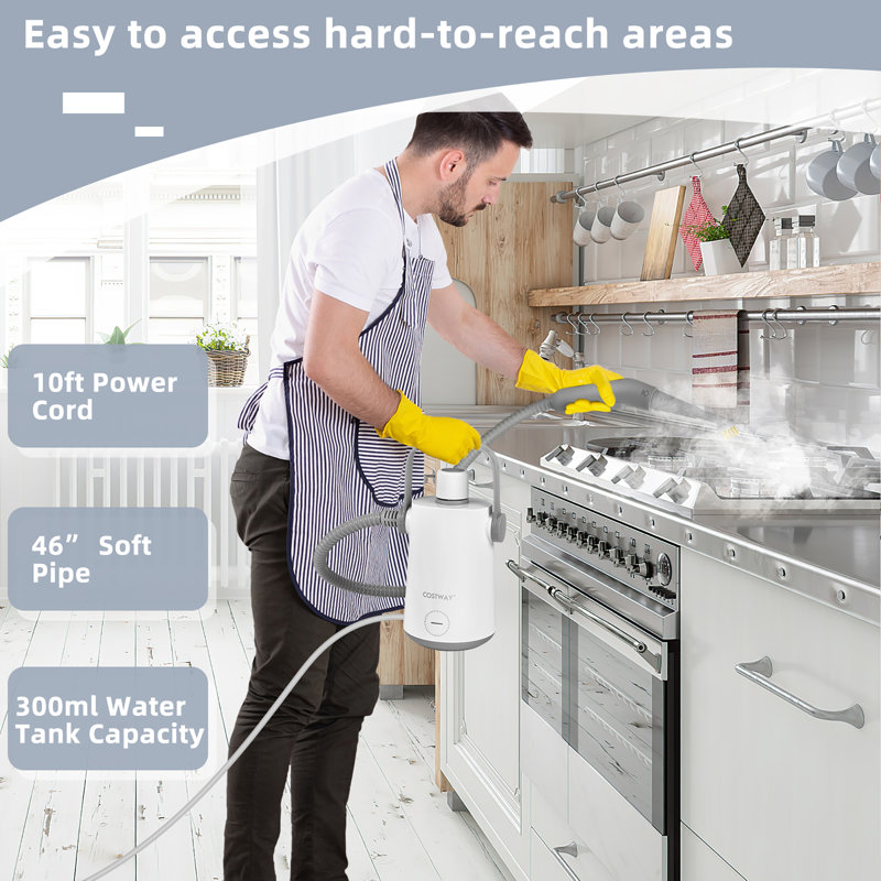 Costway Bagless Steam Cleaner & Steam Mop, Gray