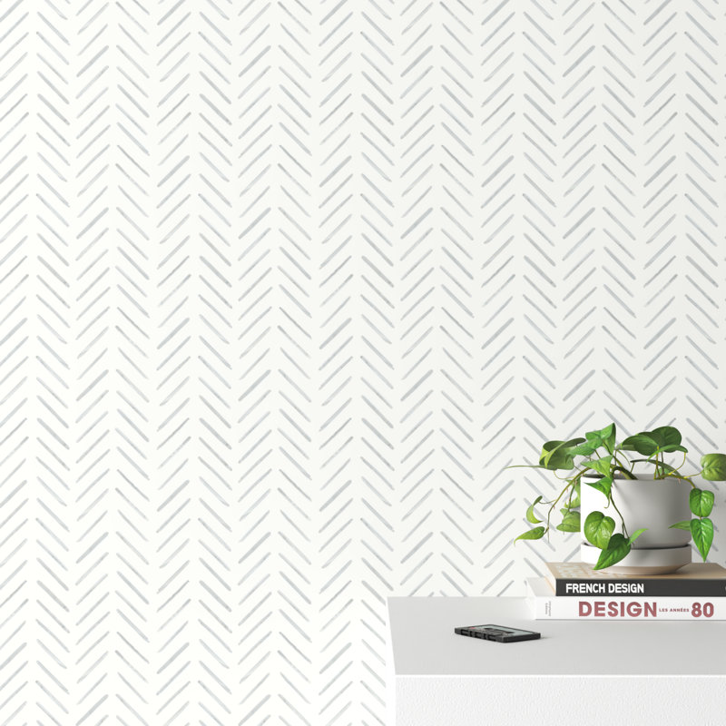 Pre-Pasted Paper Wallpaper Roll, Gray