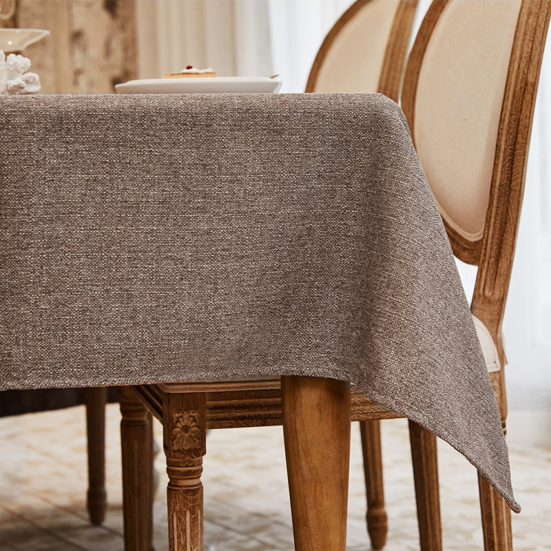 Gimena Fall Rectangle Stain Resistant Tablecloth, 95" L x 55" W, Rice Brown