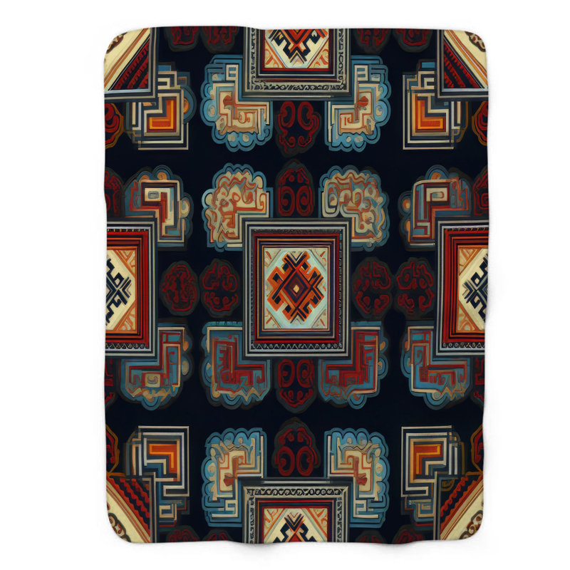 Tribal Harmony - Couverture sherpa de qualité supérieure 1 pièce, L 50 po x L 60 po