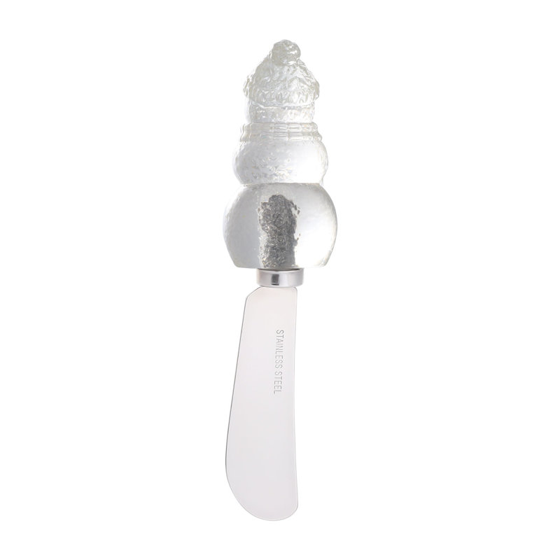Chilly Snowman Transparent Polyresin Cheese Spreader, S4