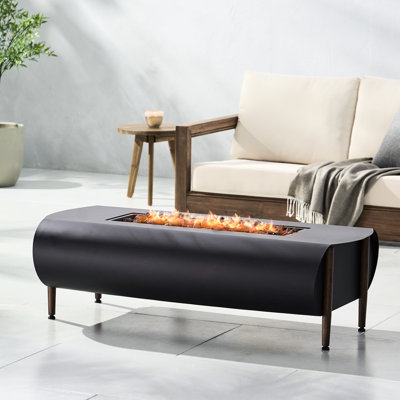 50,000btu Fireplace - Dark Gray Iron Rectangular Outdoor Enjoyment Enhancer 50000 Fire Pit Heating Element