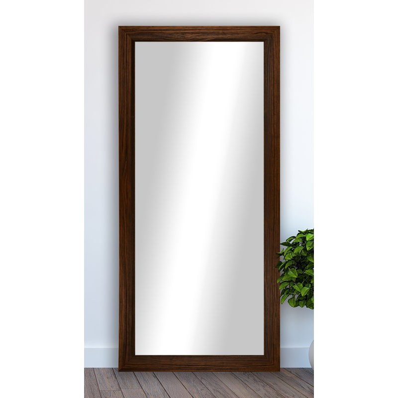 Miroir pleine grandeur patiné, 65,75 po x 30,75 po, Brun
