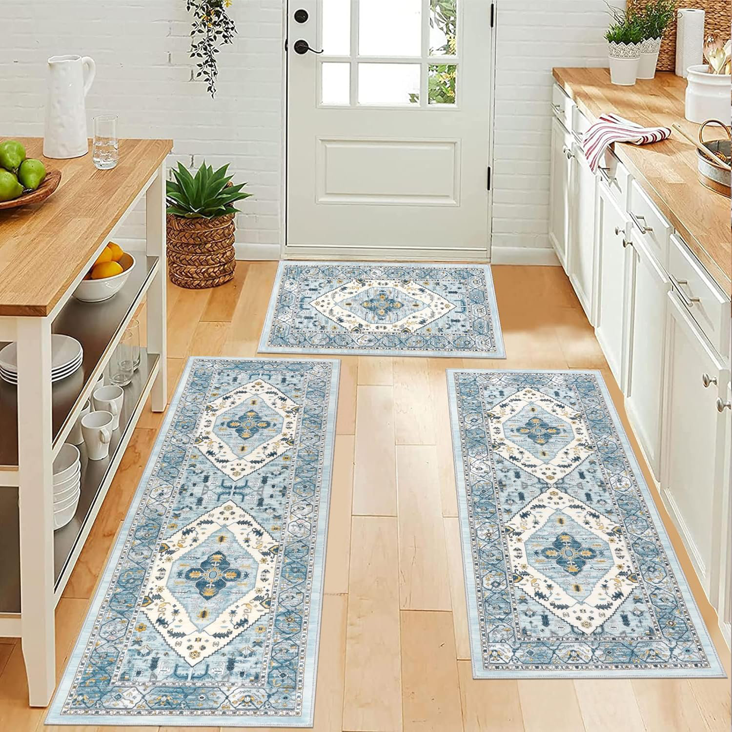 Canora Grey Kitchen Rug Sets 3 Piece Non Slip Washable Wayfair Canada