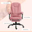Chaise de bureau à massage à 7 points de massage vibrant à haut dossier, rose