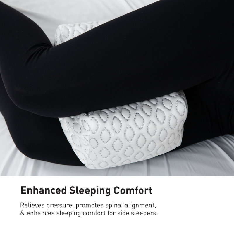 Travel Size White Memory Foam Cooling Knee Pillow