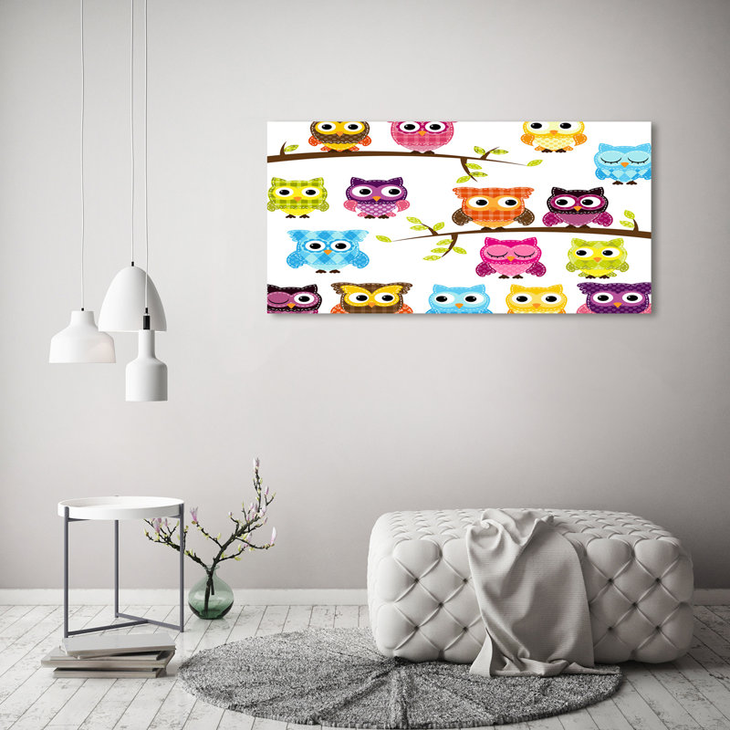 Colourful Owls - Wrapped Canvas Print