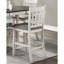 Salle à manger de style traditionnel - hauteur de comptoir 5 pièces, chaises de table décoratives blanc antique et brun rosé, revêtement en tissu
