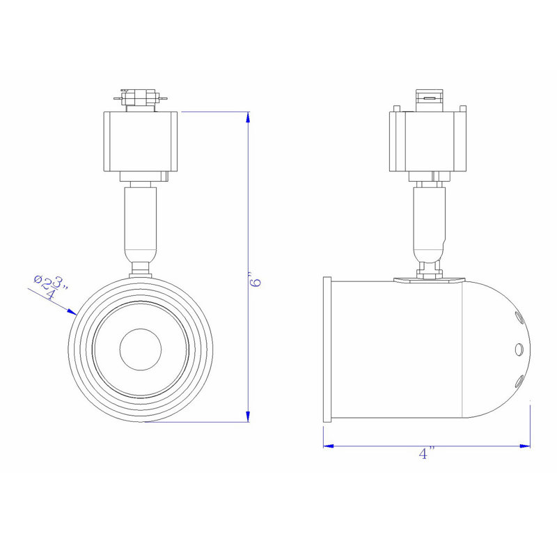 LED Adjustable Track Head, Black