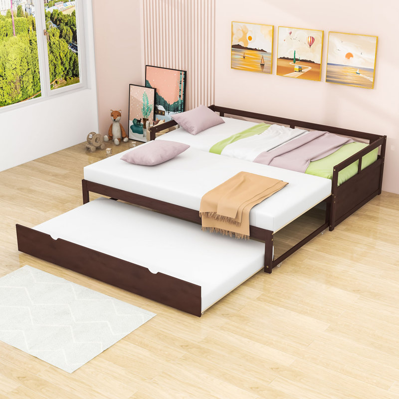 Lit de jour simple en bois avec couchette, Espresso