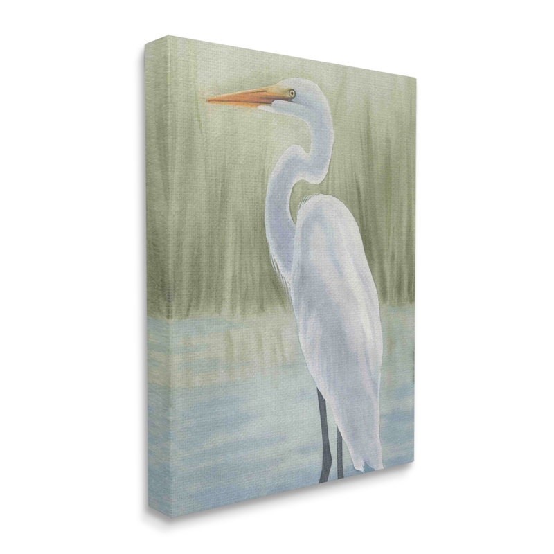 "Stupell Industries Egret on Marsh", art mural sur toile par Grace Popp, H 40 po x l 30 po x P 1,5 po