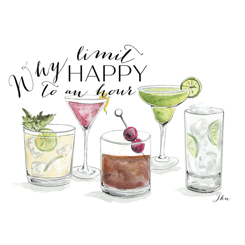 «Cocktail Time On Canvas» par Julie Norkus, reproduction, H 32 po x l 48 po x P 1,25 po