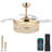 48" Dimmable Crystal Ceiling Fan With Led Lights And Remote Control-88080385