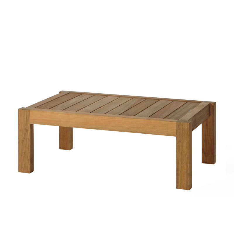 Maro Outdoor Teak Ottoman, Canvas Natural