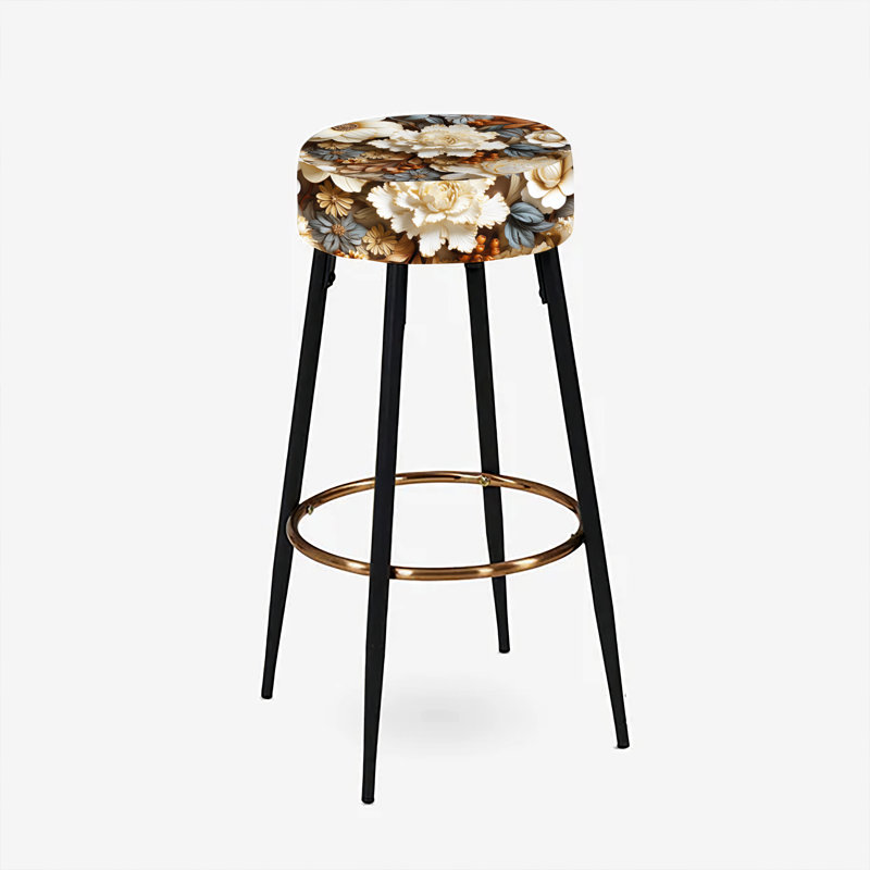 Rustic Brocade Elegance Victorian Pattern I - Floral Bar Stools Set Of 2