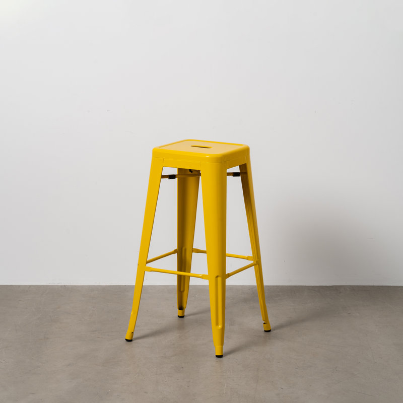 Nielle Counter Stool with Metal Frame, Yellow