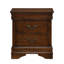 Table de chevet 2 cerisier brun - Décoration de chambre à coucher traditionnelle 2 tiroirs, cerisier, look