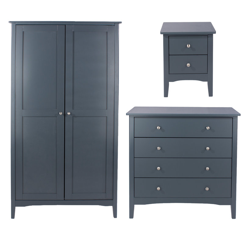 Como , 3 Piece Painted Bedroom Set, Blue