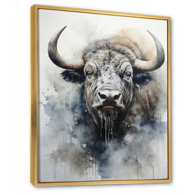 " Gray Buffalo Majestic Profile Pointillism "