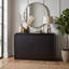 Buffet moderne à 3 portes de 47,24 pouces avec bords incurvés et tablettes de rangement-1184338696