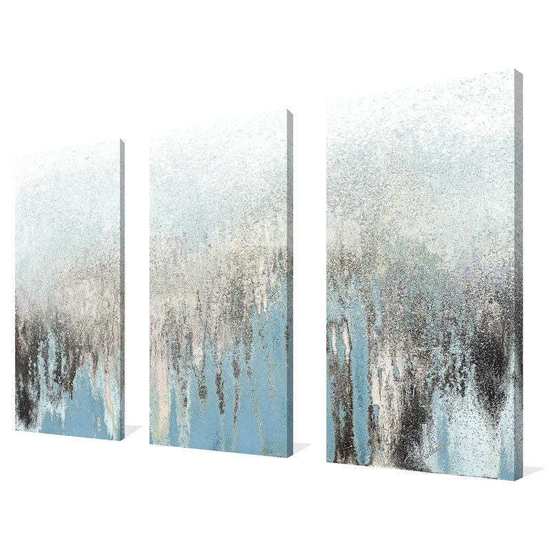 «Blue Life's Pathway», reproduction sur toile 3 pièces, H 24 po x l 36 po x P 1 po