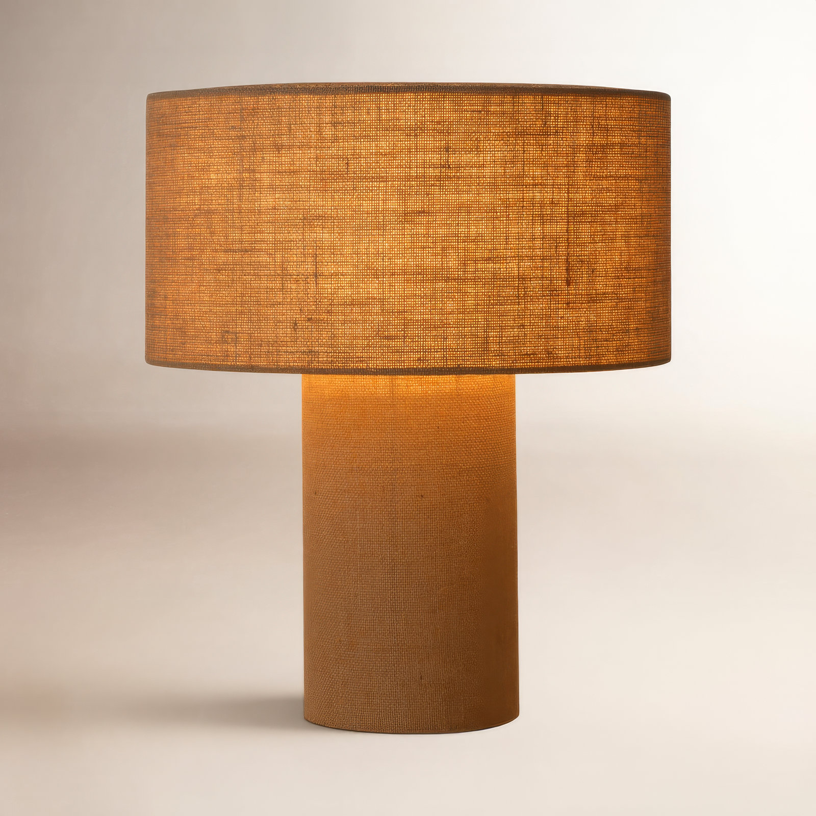 Dimmable Linen Table Lamp, Woven Burlap