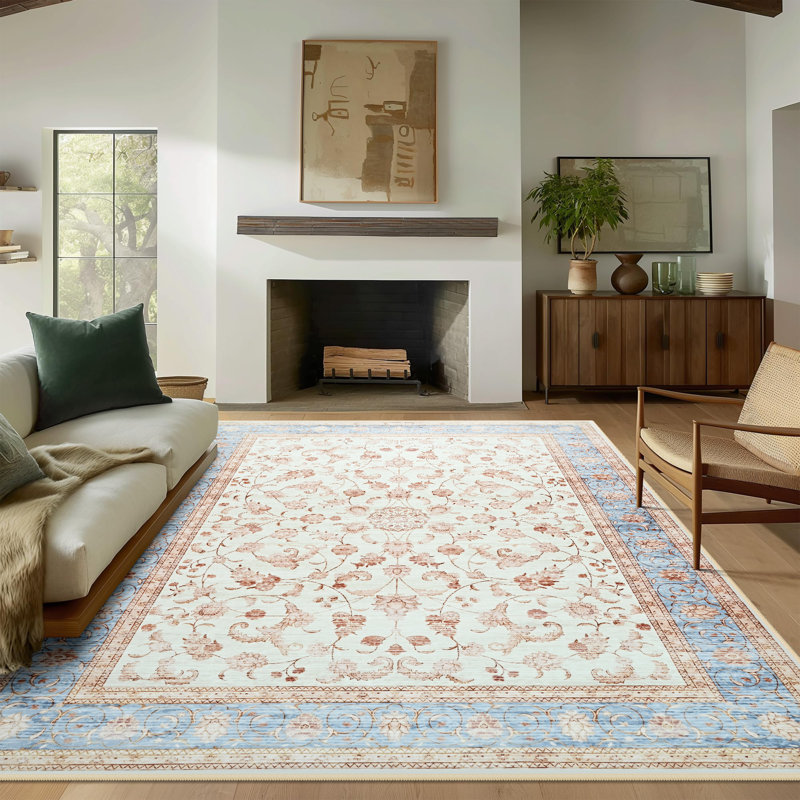 Large Tranditional Rugs Living Room Rug Washable Bedroom Rug Non-Slip Colorful Vintage Accent Floor Carpet For Home Decor