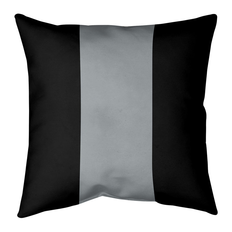 Baltimore Baseball Pillow, Black/Gray/Black, 14" x 14"