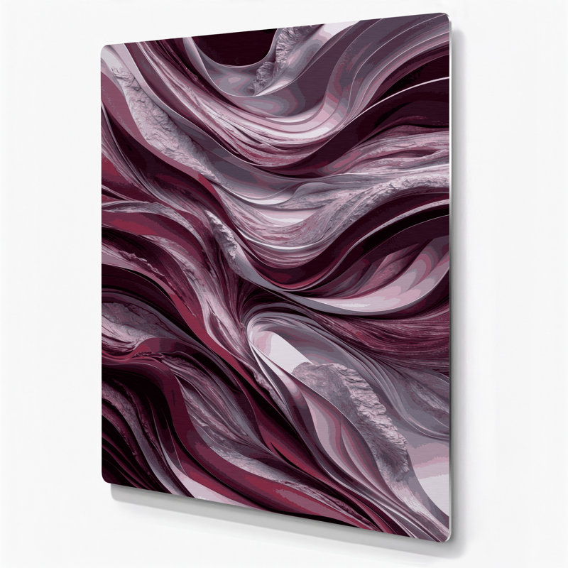 Abstrait paysage, art mural en métal brun 75, H 20 po x l 30 po