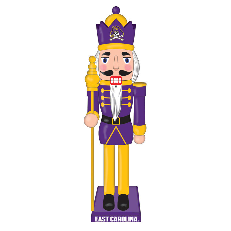 NCAA 12" Wooden Tabletop Nutcracker , NCAA East Carolina