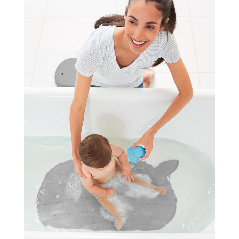 Tapis de bain antidérapant pour bébé, Moby, gris