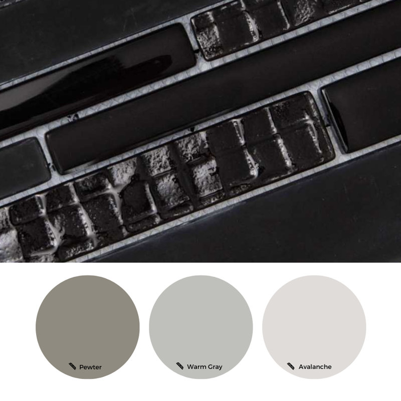 Karma Straight Edge Glass Mosaic Sheet Tile, Black