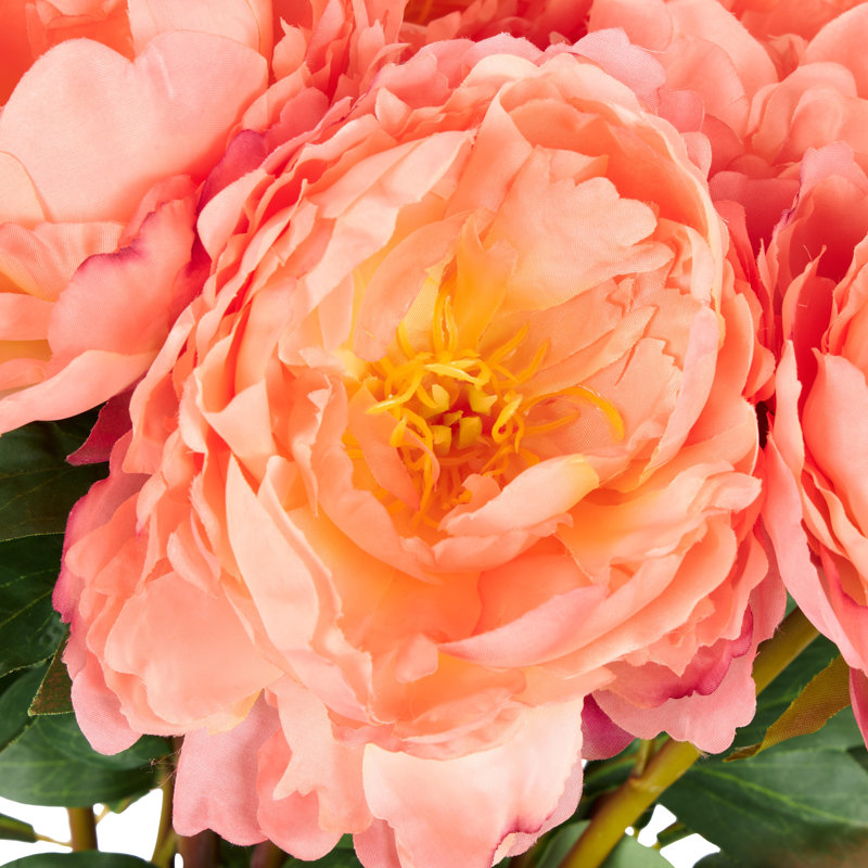 Tige de pivoine artificielle Cole and Grey, H 31 po x l 16 po x P 8,5 po, Orange