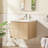Logan 24 In. Single Sink Wallmount Bath Vanity In White Oak With White Ceramic Top-521356047-535582012