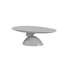 Table basse ovale avec base sculpturale Lucky Stone en fibre de verre gris, table centrale minimaliste moderne de 47,24 pouces