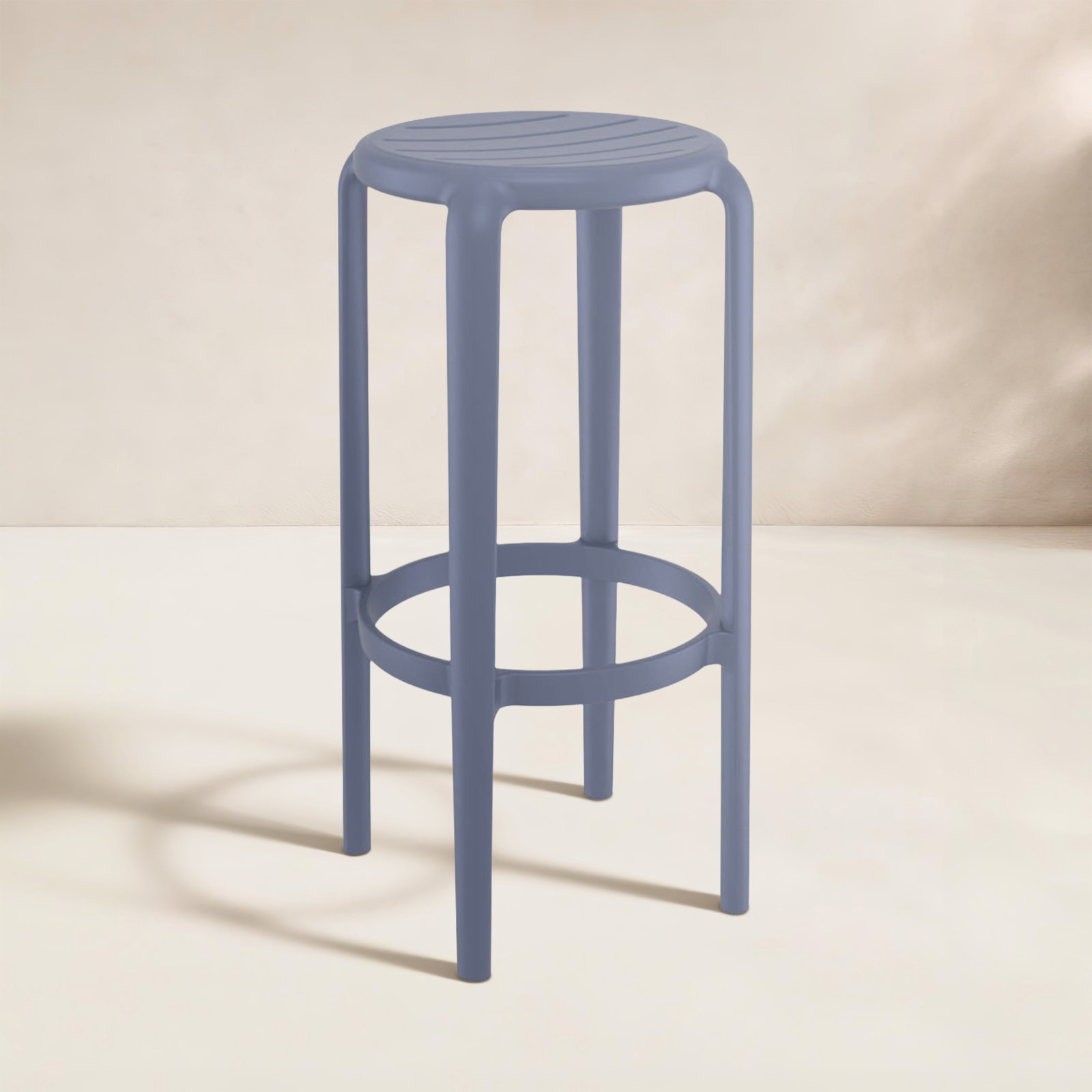 Awan Backless Outdoor Bar Stool, Dark Gray, 29.75"