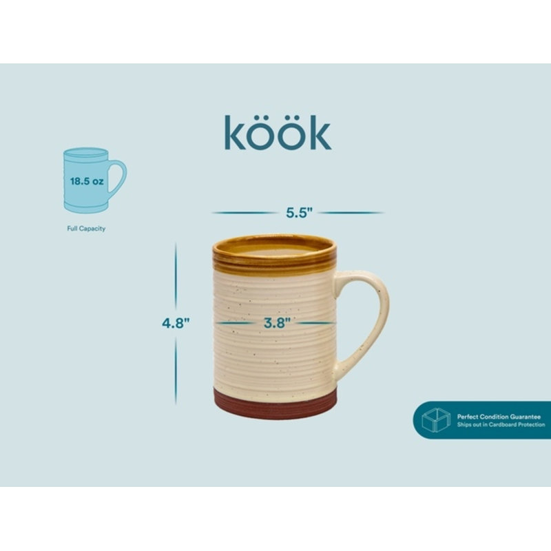 Kook 18,5 oz. Tasses en terre cuite