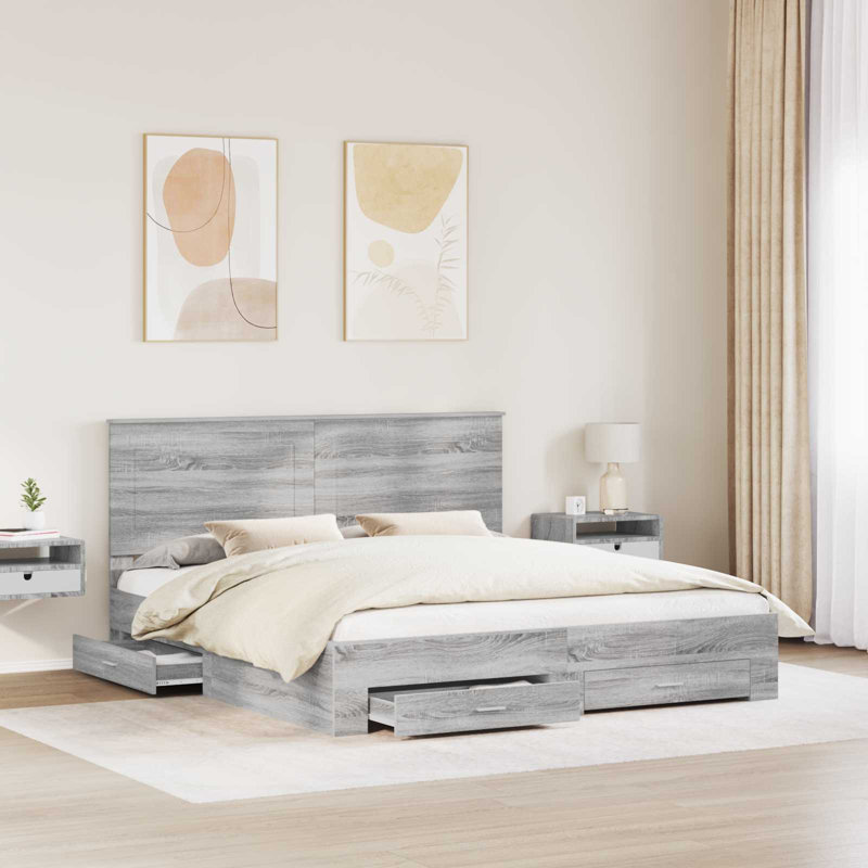 Bed Frame, Super King (6'), Grey Sonoma