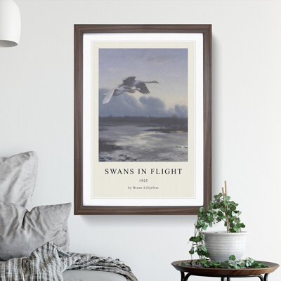 Swans in Flight Vol.1 by Bruno Liljefors - Picture Frame Painting